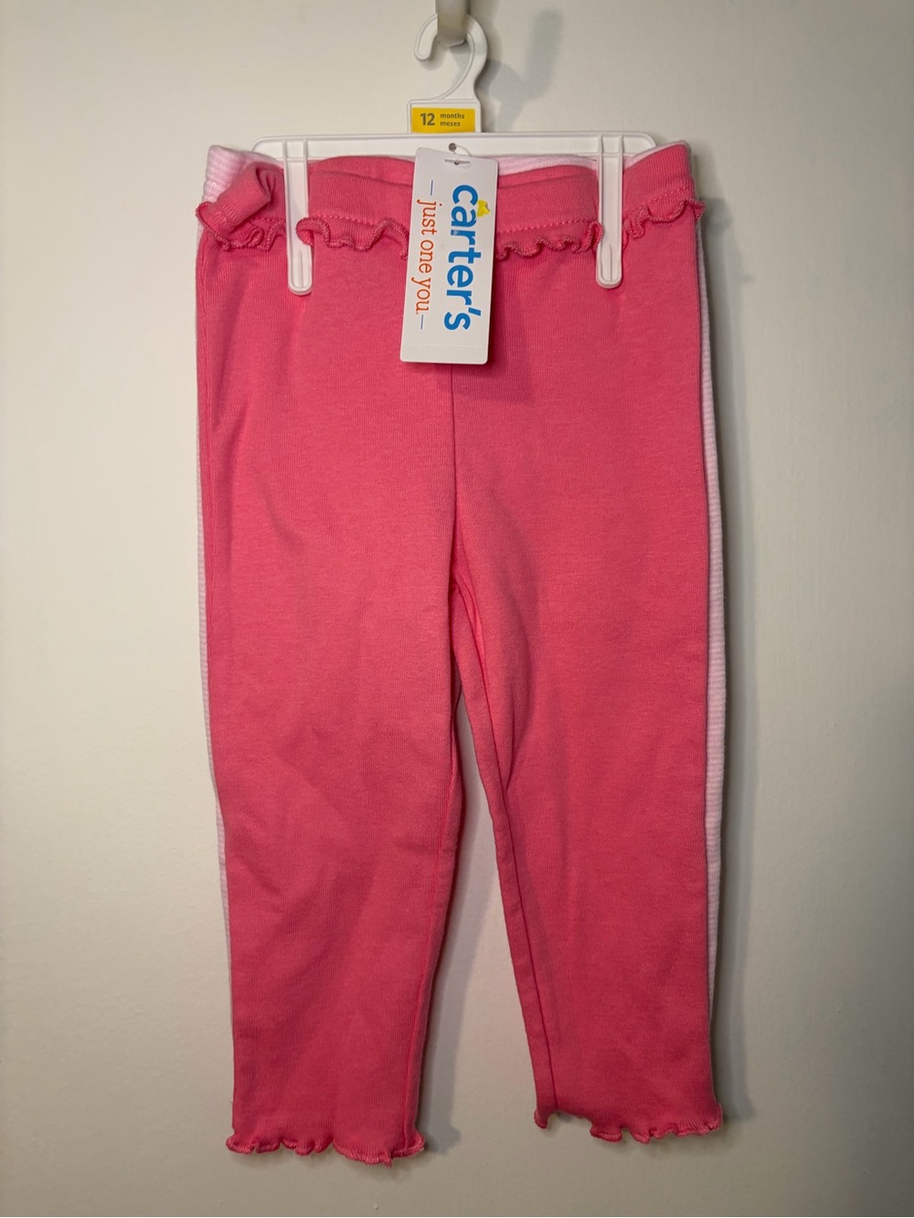Carter's Pink Ruffle-Trim Girls' Knit Leggings ( 2 Pack)